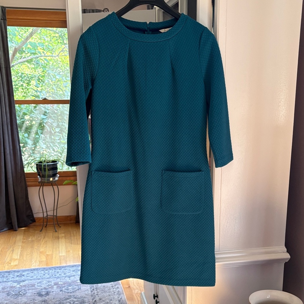Boden Marion Teal 3/4 Sleeve Dress 10